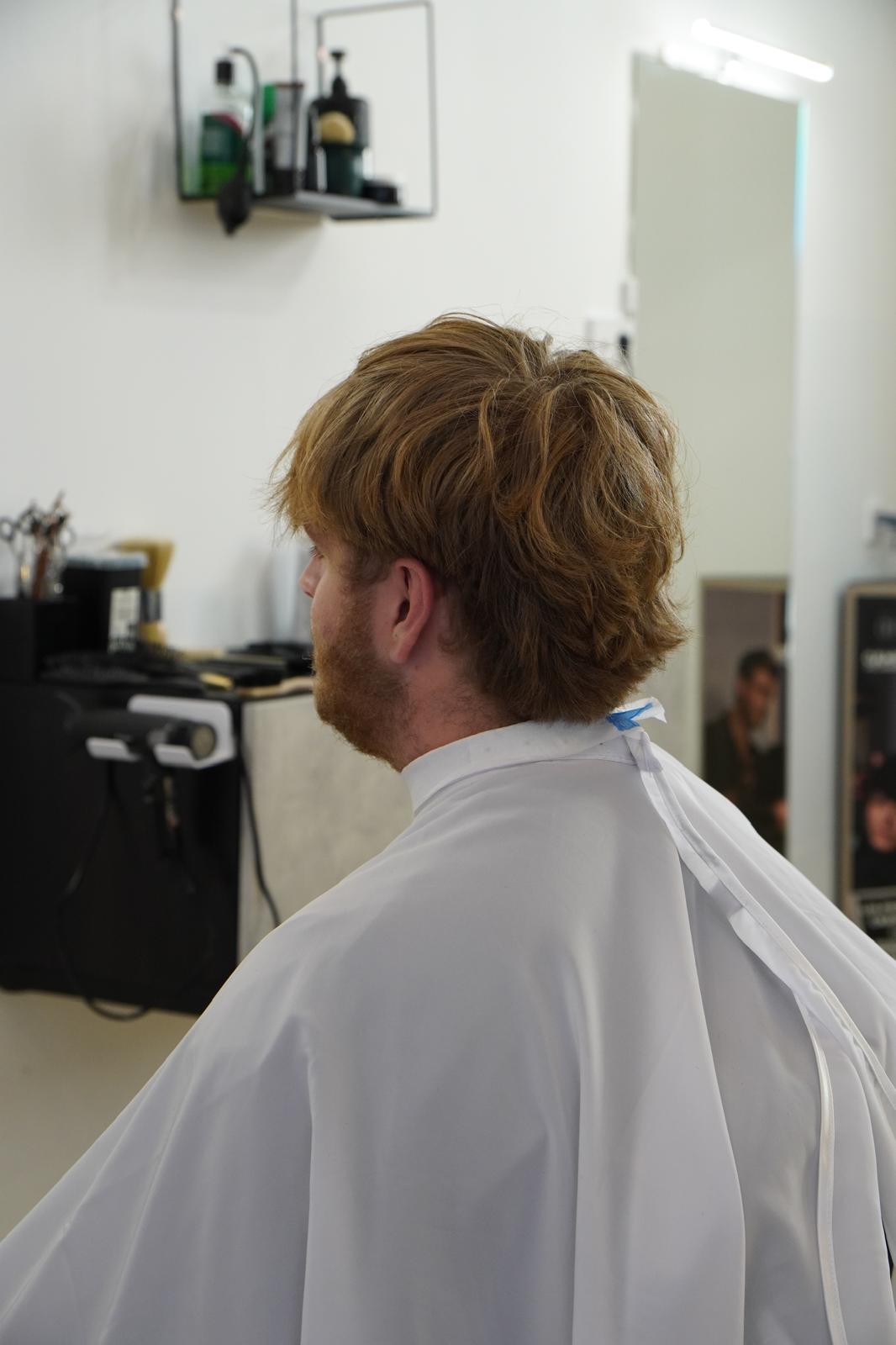 Mullet + arreglo de barba — antes 2